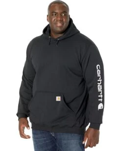 Carhartt Big & Tall Midweight Signature Sleeve Logo Hooded Sweatshirt