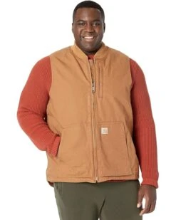Carhartt Big & Tall Loose Fit Washed Duck Insulated Rib Collar Vest