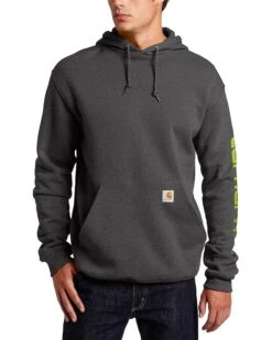 Carhartt Men's Midweight Sleeve Logo Hooded Sweatshirt (Regular And Big & Tall Sizes)